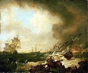 Richard Wright The Battle of Quiberon Bay oil on canvas